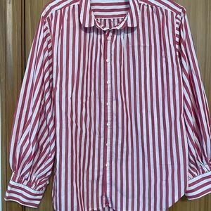Alex Mill Red and White Striped Button Down Shirt Sz S
